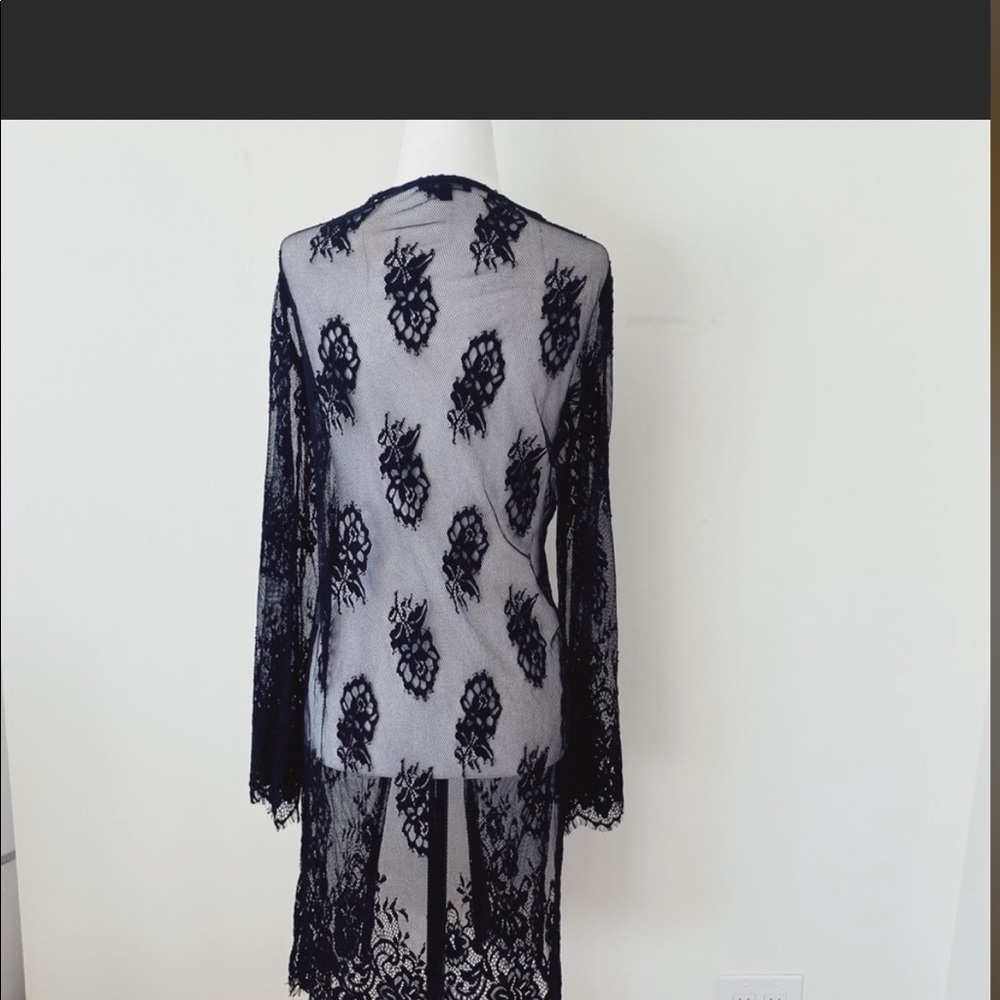 Black lace fringe shrug